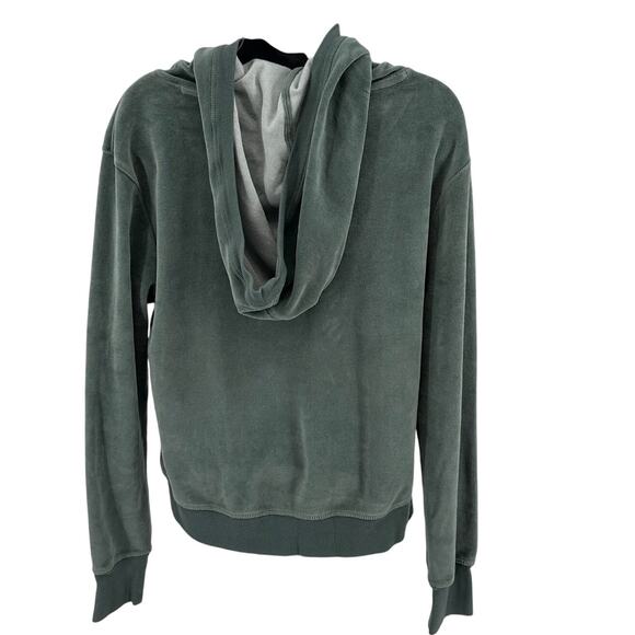 Z by Zella Hoodie Sweatshirt WMNS S Green Velour Cowl Neck Long Sleeve Pullover - Picture 4 of 7